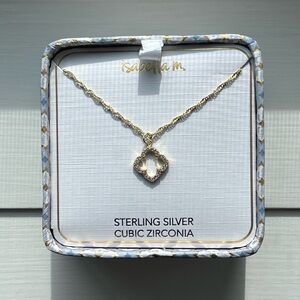 Isabella M Gold Tone Sterling Silver Cubic Zirconia Pendant Necklace - Gold